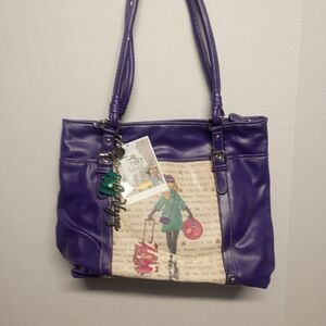 Purple Fashion Tote Bag